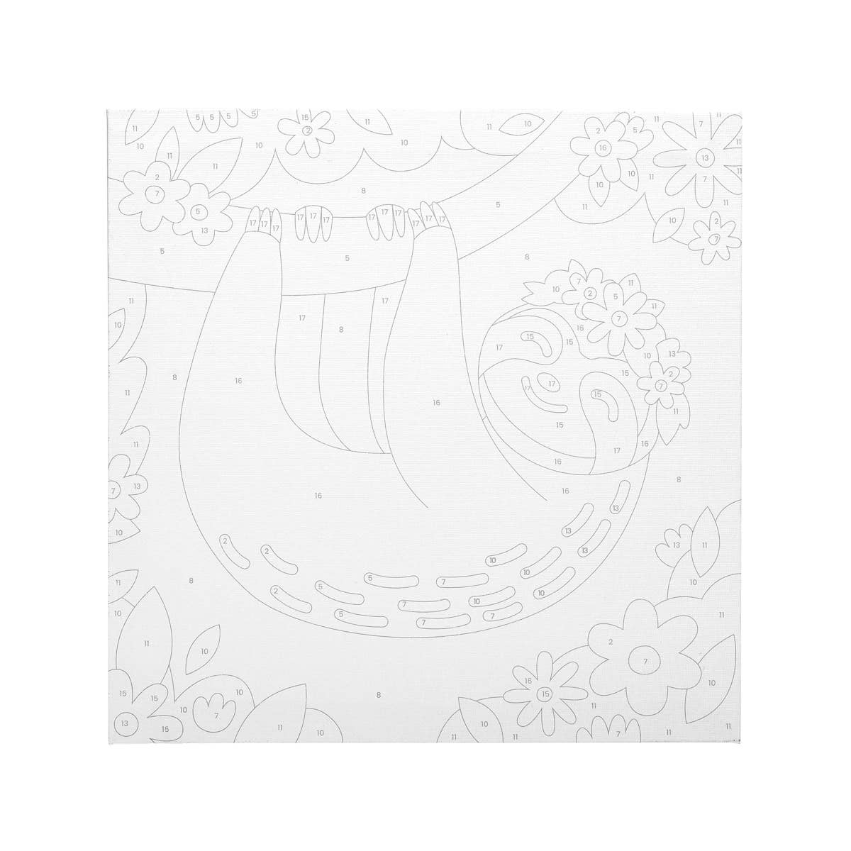 Colorific Canvas Paint by Number Kit - Happy Sloth