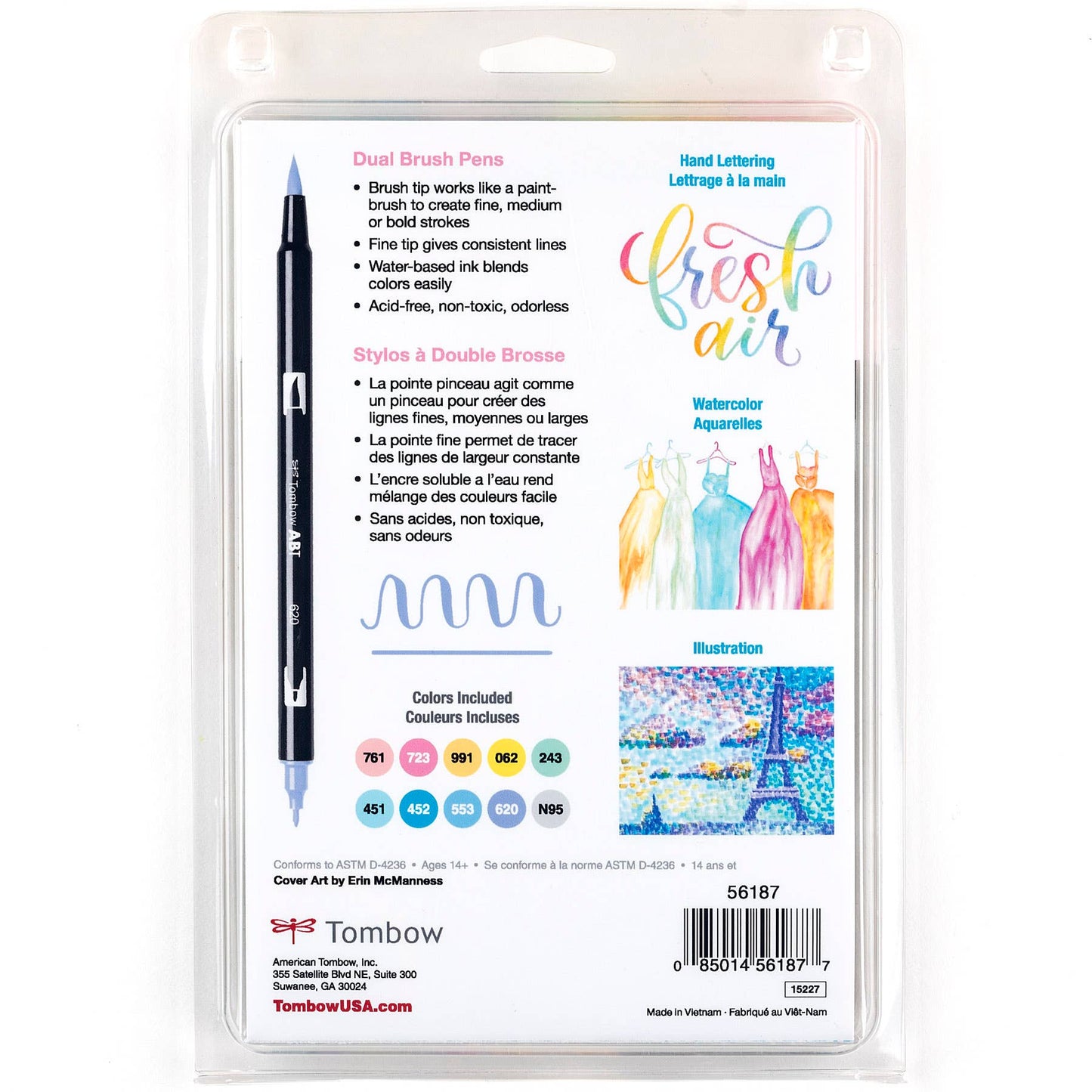 Dual Brush Pen Art Markers: Pastel 10 Pack
