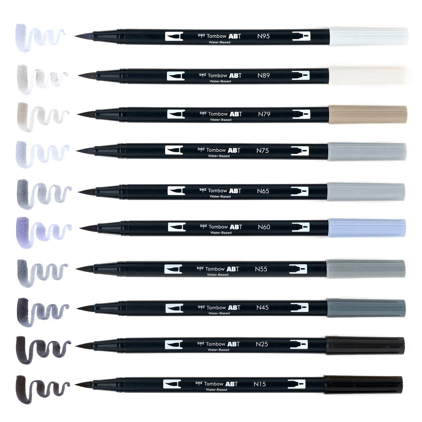 Dual Brush Pen Art Markers: Grayscale 10 Pack
