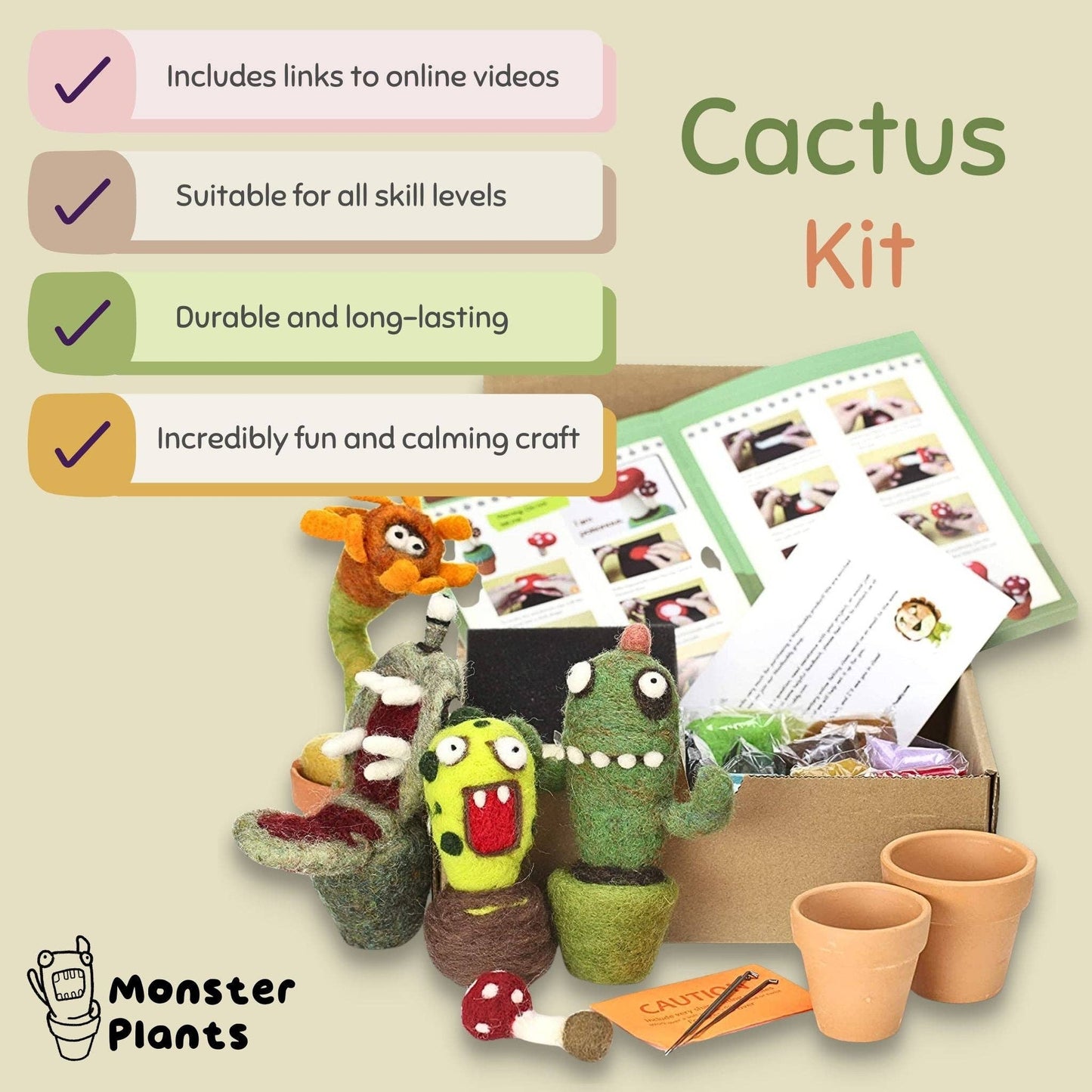 Woolbuddy Needle Felting Cactus Kit