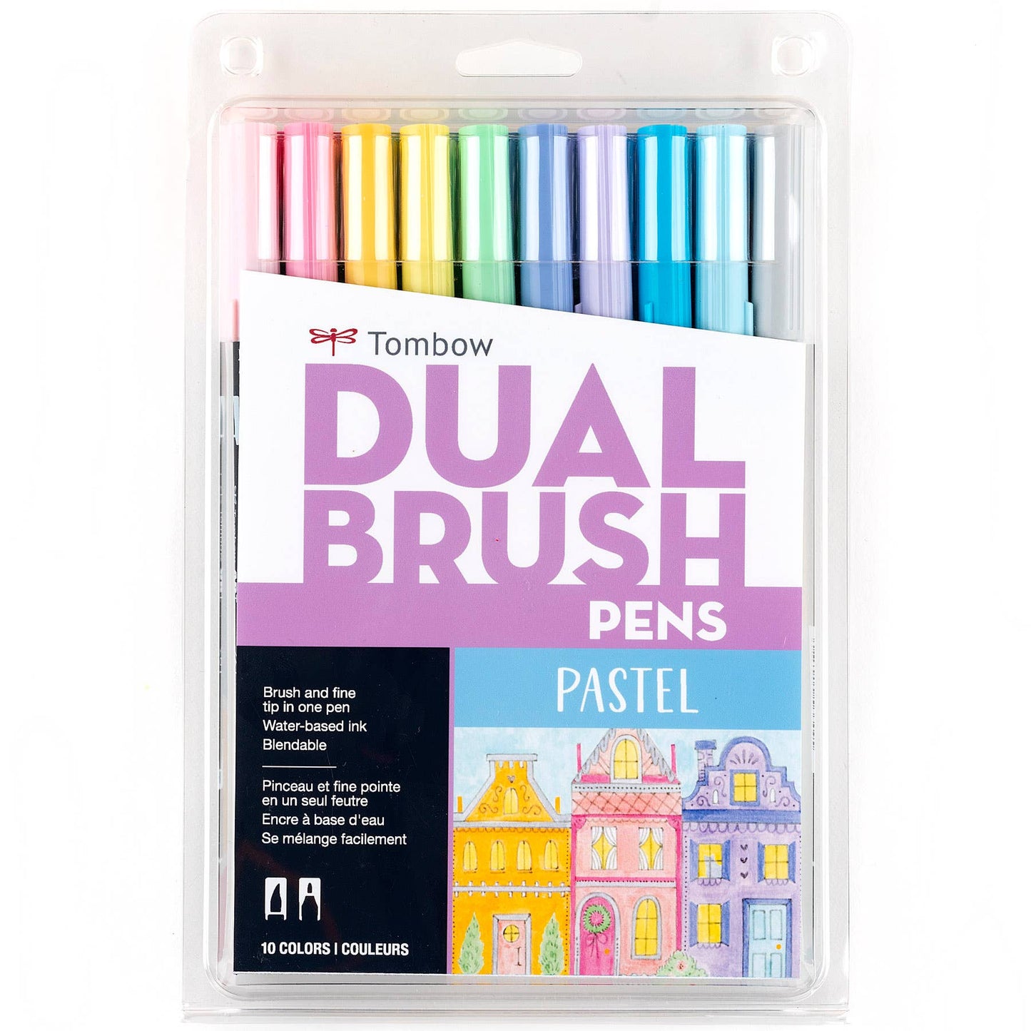 Dual Brush Pen Art Markers: Pastel 10 Pack