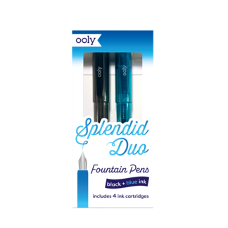 Splendid Duo Fountain Pens: Black & Blue Inks - Set of 2 Pen